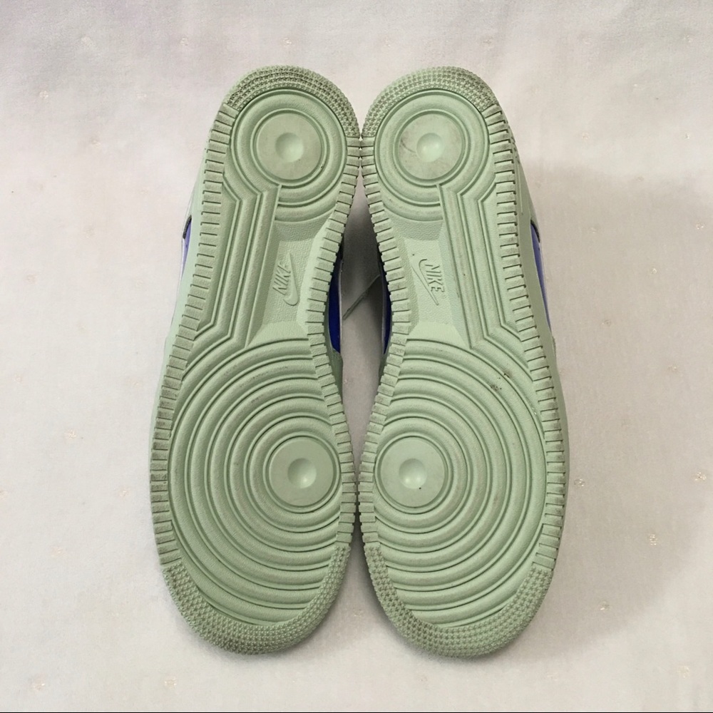 Nike By You iD Air Force 1 Low Custom Ombre Blue Green Patent Men Size 12 - Picture 10 of 13